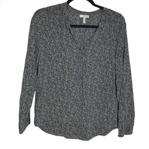 JOIE Daryn Long Sleeve Print Blouse in Midnight Size small T174